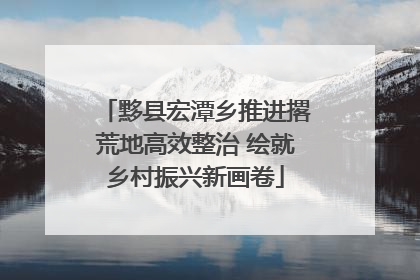 黟县宏潭乡推进撂荒地高效整治 绘就乡村振兴新画卷