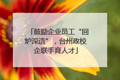 鼓励企业员工“回炉深造”，台州政校企联手育人才