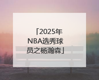 2025年NBA选秀球员之杨瀚森