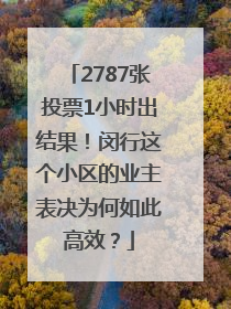 2787张投票1小时出结果！闵行这个小区的业主表决为何如此高效？