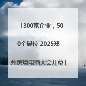 300家企业，500个展位 2025郑州跨境电商大会开幕