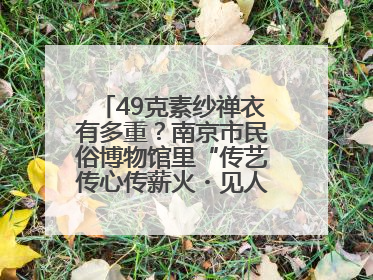 49克素纱禅衣有多重？南京市民俗博物馆里“传艺传心传薪火・见人见物见生活”