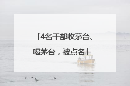 4名干部收茅台、喝茅台，被点名