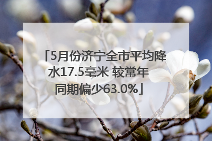 5月份济宁全市平均降水17.5毫米 较常年同期偏少63.0%