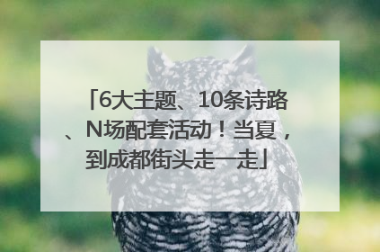 6大主题、10条诗路、N场配套活动！当夏，到成都街头走一走